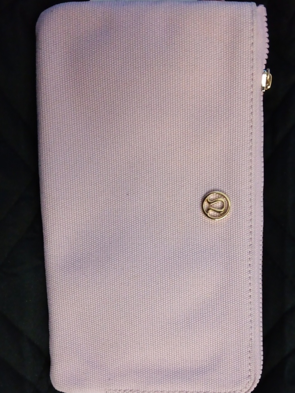Pale Duzty Rose Lulu Lemon Zip Wallet with Gold Logo - Women Bags